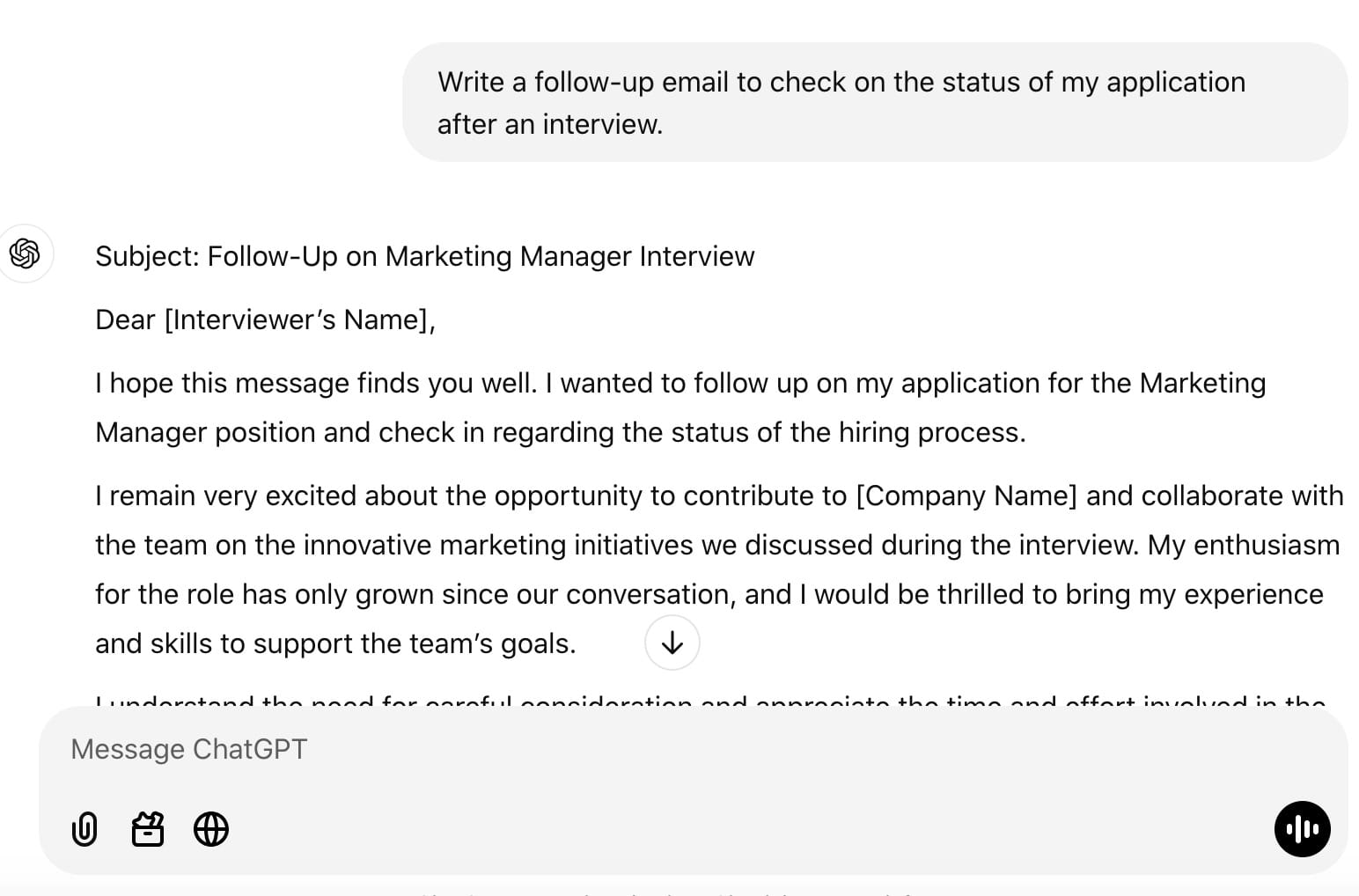 ChatGPT Follow-Up Email